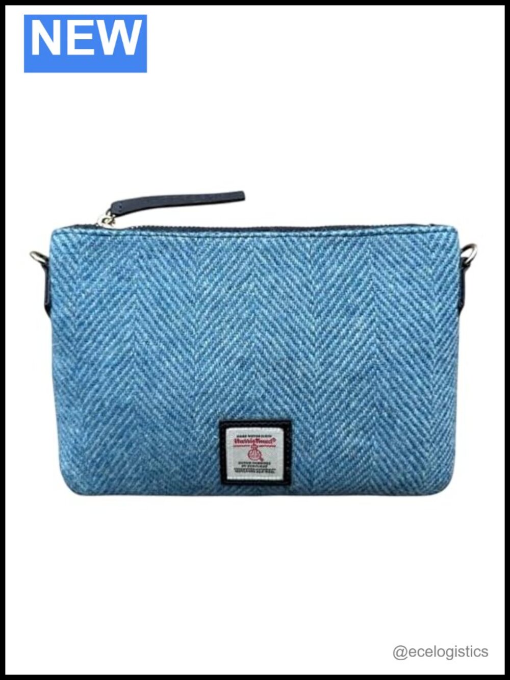 Harris Tweed Vegan Leather Clutch Crossbody Bag with Chain Strap